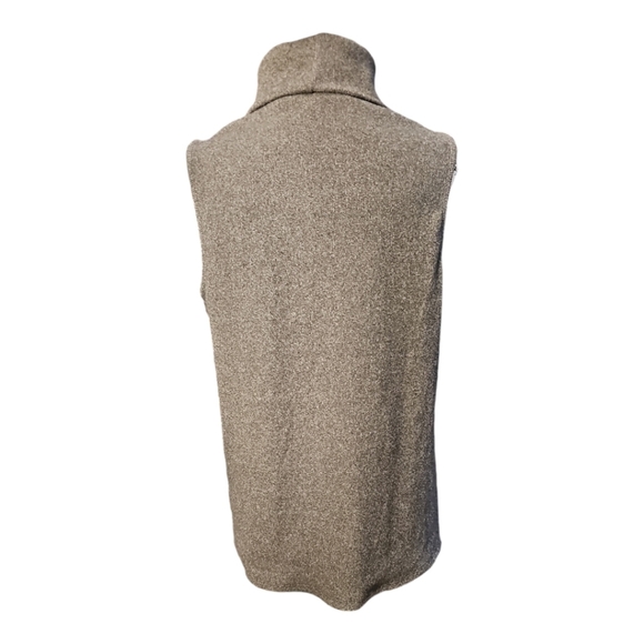 Gray Sleeveless Cowl Neck Turtleneck Sweater Sleevless Top - Picture 3 of 6